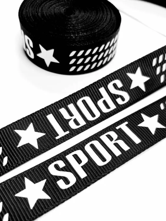 Тесьма репс. 2,0см "SPORT" черн/белый