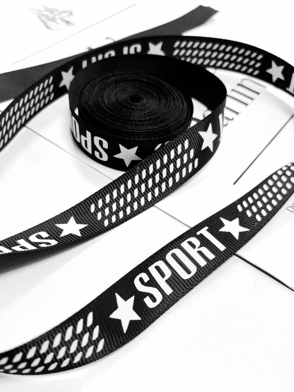 Тесьма репс. 2,0см "SPORT" черн/белый