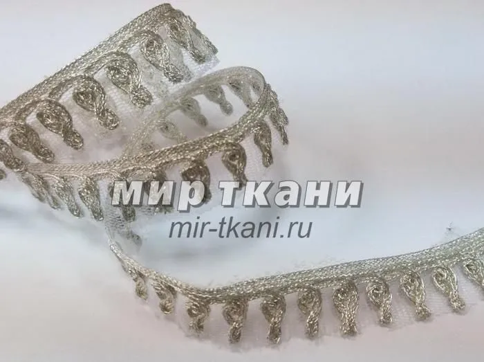 Тесьма декоративная арт.№8222 2,0см. серебро 18,4м.